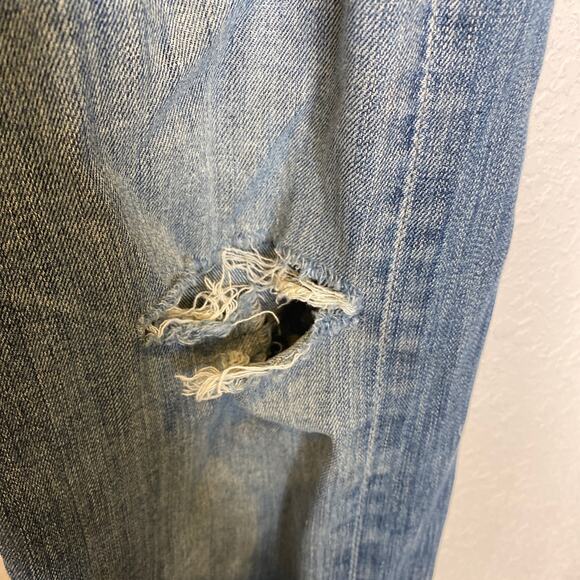 7FAMK Austyn Relaxed Fit Distressed Straight Leg Men’s Jeans Sz 33 Cotton - Picture 4 of 16